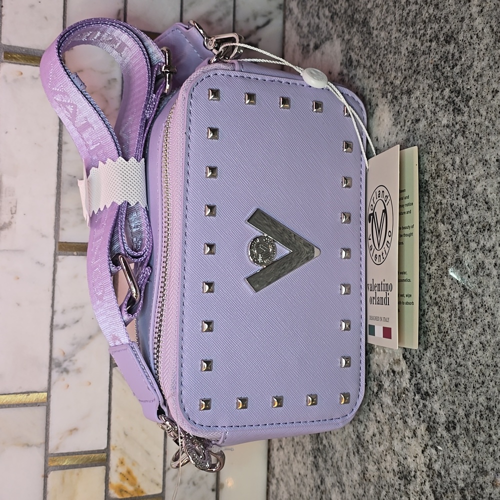 Valentino Orlando Lavender Studded Camera Bag